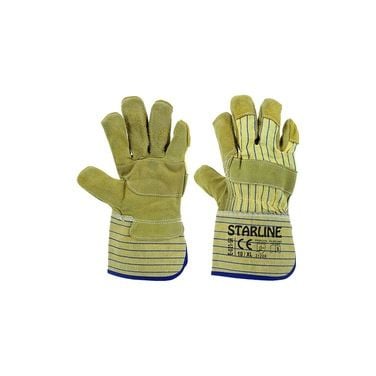 Starline İnce Yarma Deri Eldiven E-021-SR (TAKVİYELİ SARI)