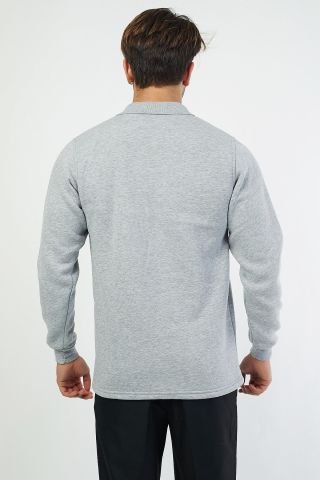 Gri Şardonlu Sweatshirt