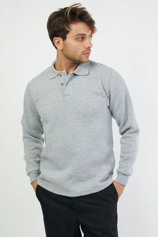 Gri Şardonlu Sweatshirt
