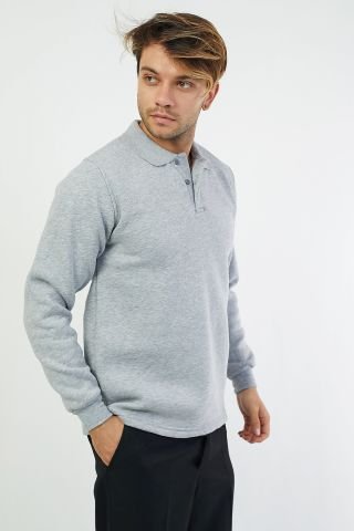 Gri Şardonlu Sweatshirt
