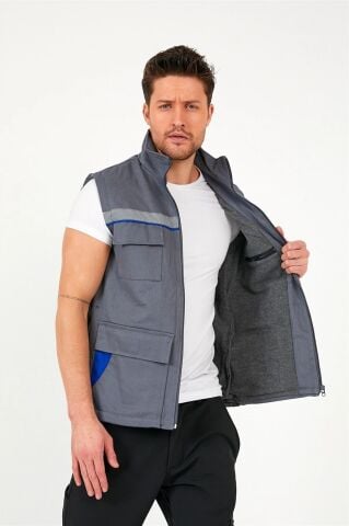 Gabardin Yelek Gri