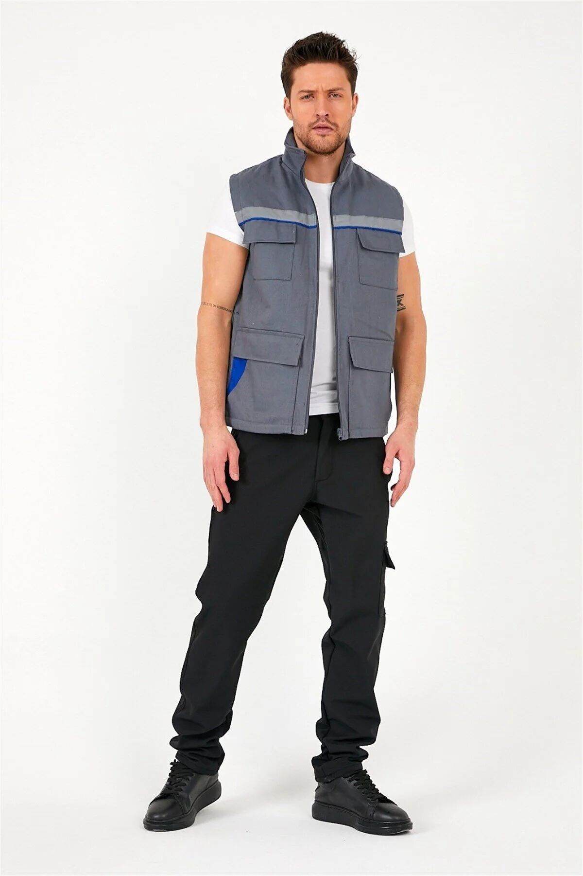 Gabardin Yelek Gri