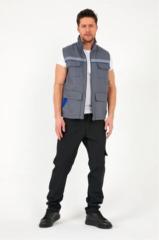 Gabardin Yelek Gri