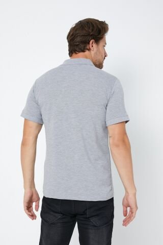 Gri Melanj Polo Yaka T-shirt