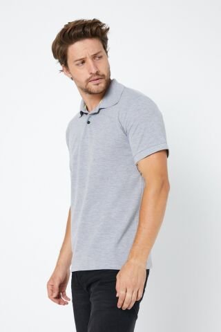 Gri Melanj Polo Yaka T-shirt