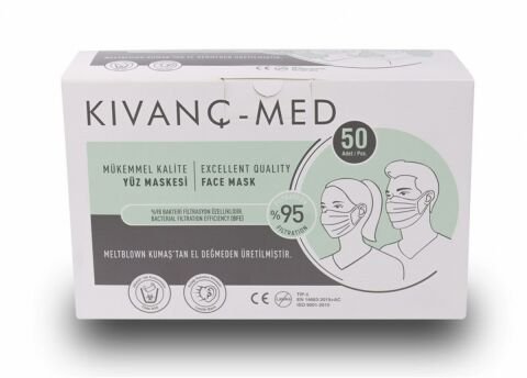 KIVANÇ-MED 3 Katlı Meltblown Cerrahi Maske 50'lik Tek Kutu